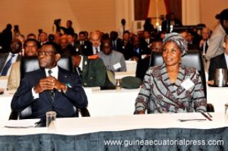 Obiang y su mujer en Estados Unidos (Foto propiedad de la Oficina de Información del Gobierno de Guinea Ecuatorial)