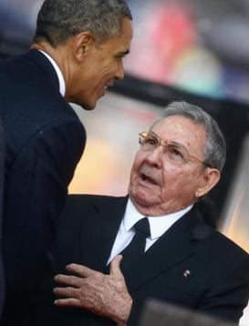 Barack Obama y Raul Castro