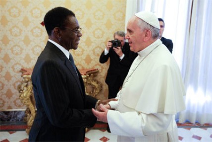 Teodoro Obiang Nguema y el Papa Francisco