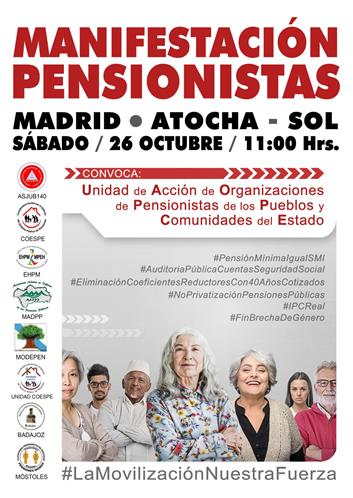 Marcha Unitaria sobre Madrid en defensa de las Pensiones Públicas