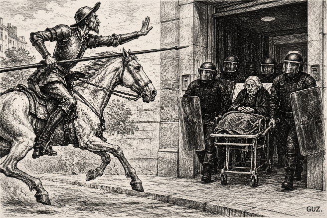 Los héroes de la españolidad eterna: el Cid y don Quijote ante la muerte de la anciana arrojada de su hogar